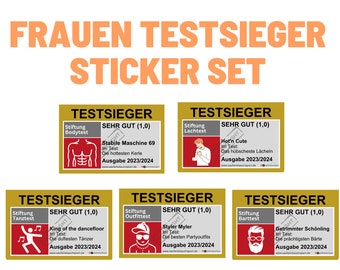 Women Test Winner Set Bumsbar Set Ballermann Sticker Set Malle Sticker Sticker JGA Oktoberfest Party Sticker Set Drinking stickers for women