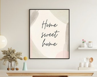 Cornice da parete acquerello Home Sweet Home colori pastello