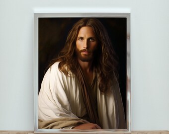 Jesus Portrait, Christ's Embrace, jesus painting, jesus art, jesus wall art, jesus picture, jesus watercolor, home decor, printable