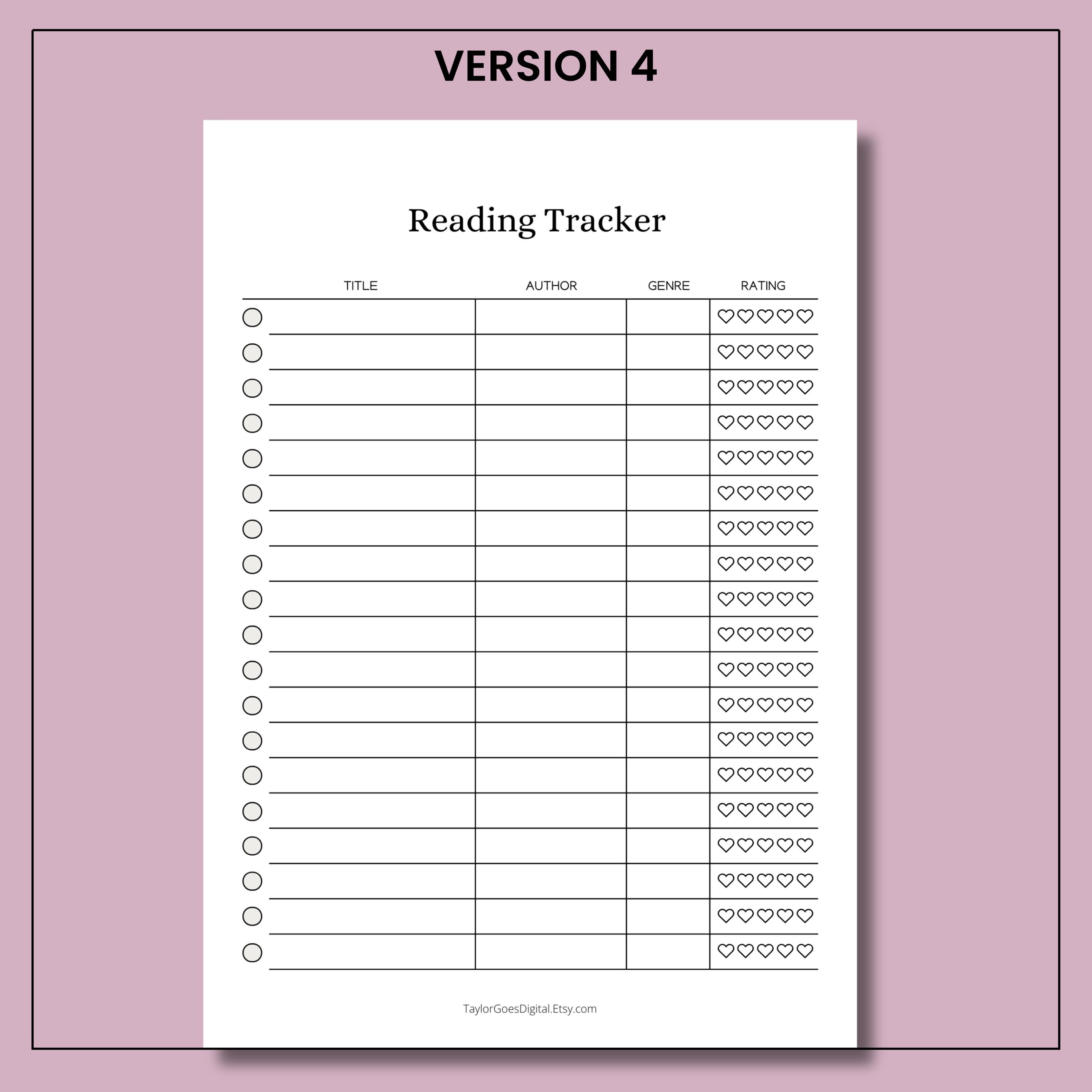 Reading Tracker Pack Printable Reading Tracker Template | Reading Log PDF | Book Tracker for ...