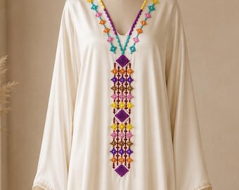 Moroccan Cross Stitch Embroidery Pattern, Caftan Design (Digital Download)