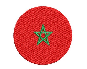 Moroccan Flag Embroidery Design, Flag Of Morocco Embroidery Pattern, Morocco Embroidery Machine.