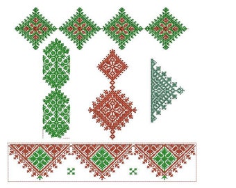 Set Moroccan Fasi Style embroidery Design, Moroccan Cross stitch Embroidery Pattern, Cross Stitch Embroidery Machine, PES, Instant Download