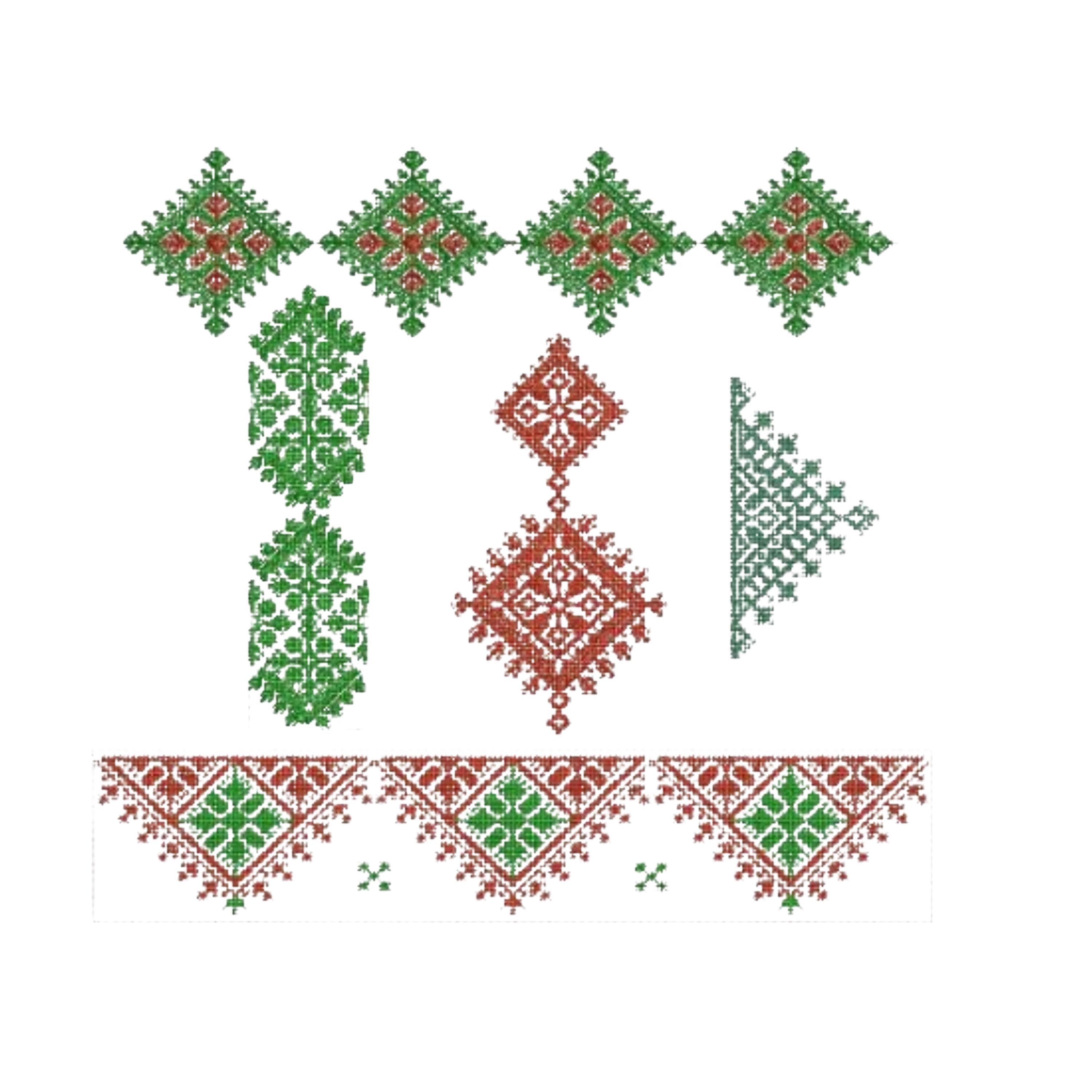 Set Moroccan Fasi Style Embroidery Design, Moroccan Cross Stitch