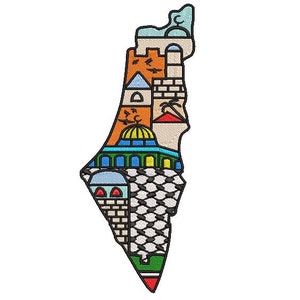 Palestina kaart borduurontwerp, gratis Arabisch, Al-Aqsa Palestina borduurontwerp, 2 maten, direct downloaden.