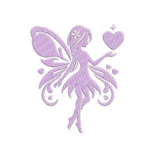 Broderidesign med älvor, söt älva-broderimaskin, broderimönster med små älvor, flickebroderi, 4 storlekar, omedelbar nedladdning.