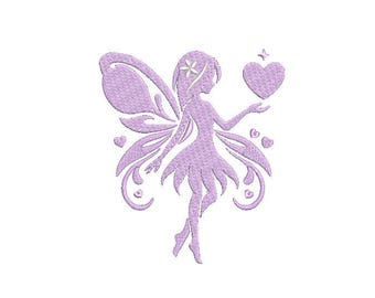 Fairy Embroidery Design, Cute Fairy Embroidery Machine, Little Fairy Embroidery Pattern, Girl Kid Embroidery, 4 Sizes, Instant Download.