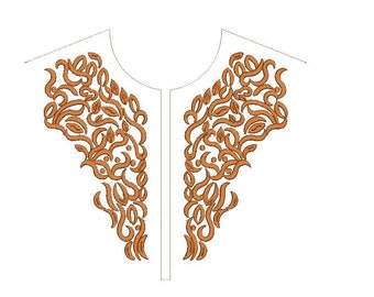 Caftan Embroidery Design, Floral Embroidery Pattern, Djellaba Machine Embroidery Files, Arabic Embroidery Patterns, Instant Download.