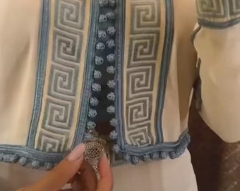 Moroccan Embroidery Pattern, Caftan Embroidery Design, Traditional Moroccan Dres Embroidery Machine