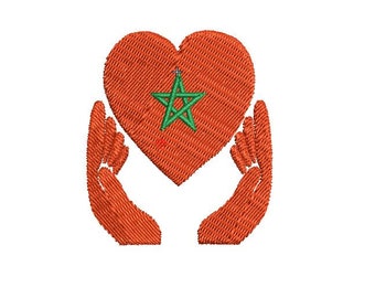 Moroccan Flag Embroidery Design, Flag Of Morocco Embroidery Pattern, Morocco Embroidery Machine.