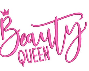 Beauty queen Embroidery design, Queen Embroidery Machine, Girl Embroidery Pattern, Kids Embroidery Design, Instant Download.