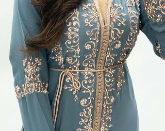 Marokkanischer Kaftan Embroidery Design, Kaftan Stickmaschine, traditionelle marokkanische Kleid Stickdateien, digitale Stickmaschine, PES.