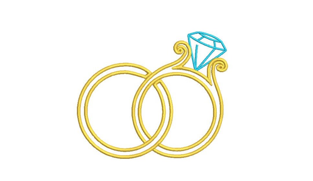 Wedding Rings Embroidery Design. Wedding Ring Design. Wedding