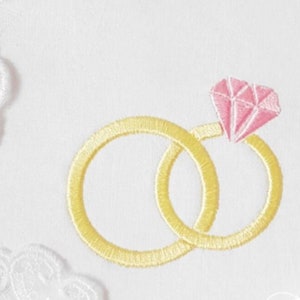 結婚指輪の機械刺繍デザイン、婚約指輪の刺繍機、結婚指輪の刺繍パターン、3 つのサイズ - 即時ダウンロード。