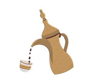 Arabic Thermos Embroidery Pattern, Arabic Coffe Maker Embroidery Files, Kitchen Embroidery Design, Arabic Embroidery Pattern, Ramadan.