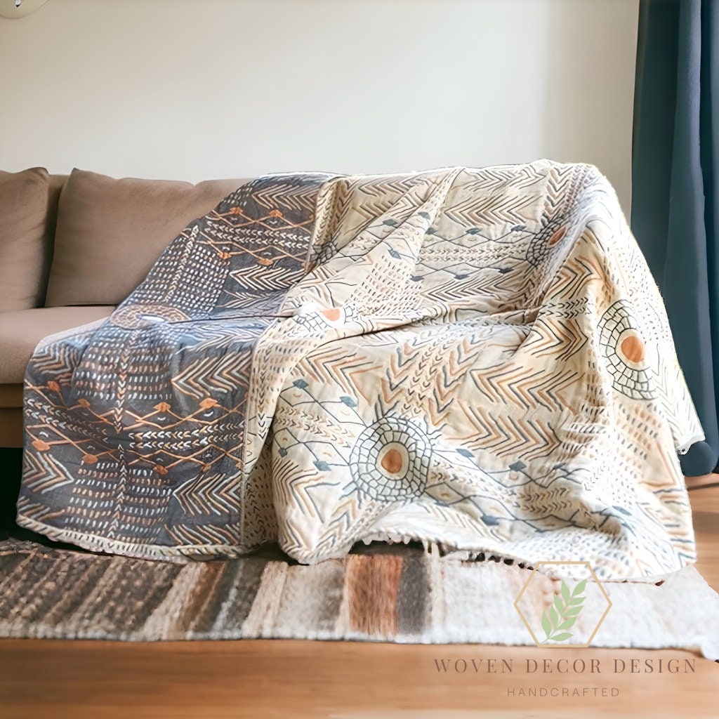 Large Aztec Throw Blanket 2 Sided Sofa Throw Blanket Boho Throw Bed Blanket Decoration Blanket Bohemian Style Housewarming Gift Etsy