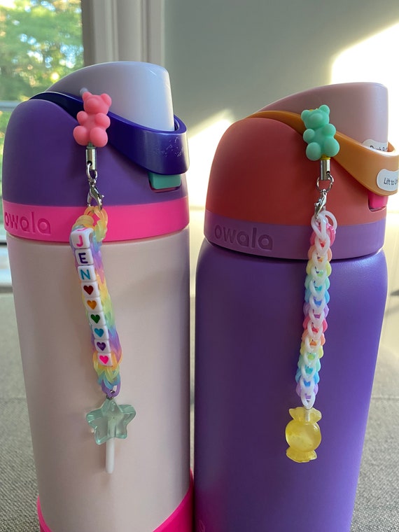 Rainbow Loom Water Bottle/cell Phone Charm for Owalas and Yetis Gummy Bear  Hug Loops and Candy Beads 