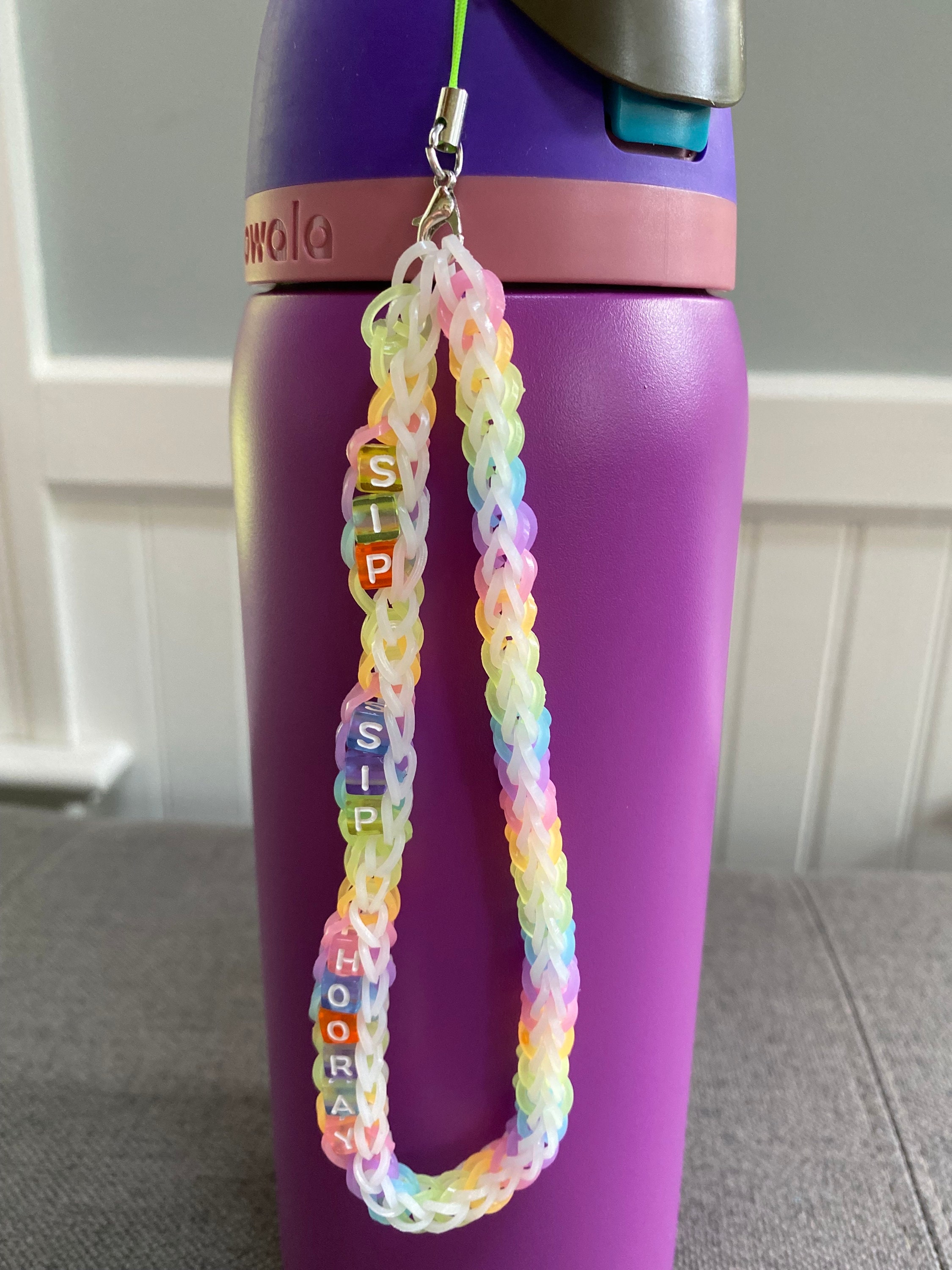 Rainbow Loom Water Bottle/cell Phone Charm for Owalas and Yetis 
