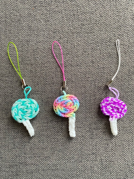 Rainbow Loom Water Bottle/cell Phone Charm for Owalas and Yetis, Etc  Lollipop Charm 