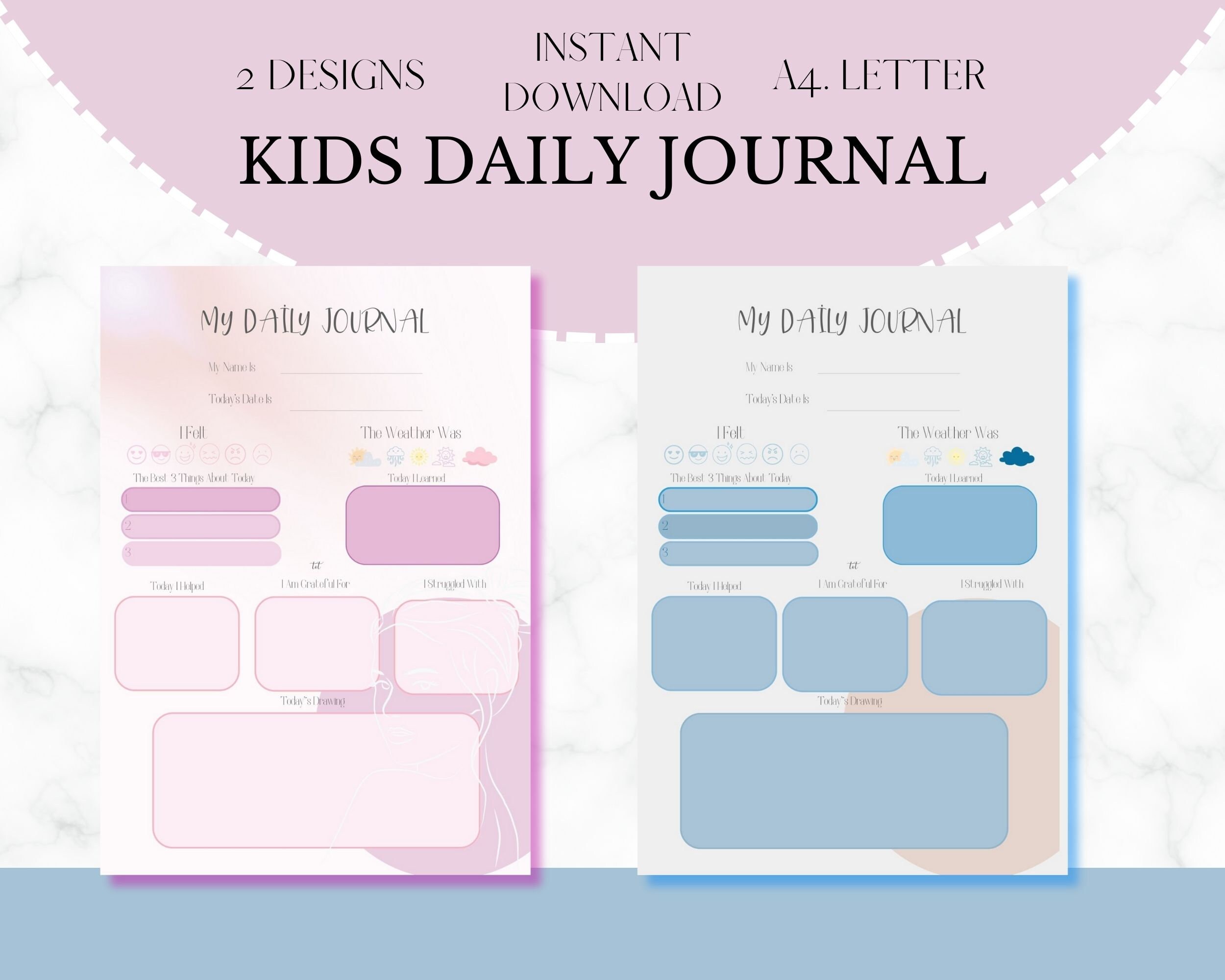 Kids Daily Journal Printable Journal for Kids Diary for Children Kids ...