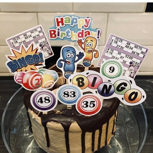 Bingo cake topper, happy birthday