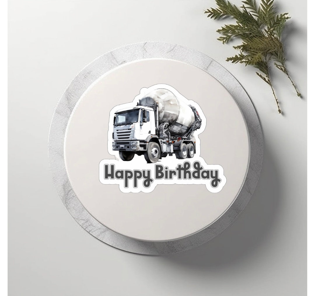 Cement Mixer Cake Topper Cement Lorry Cake Topper Lorry Cake Etsy