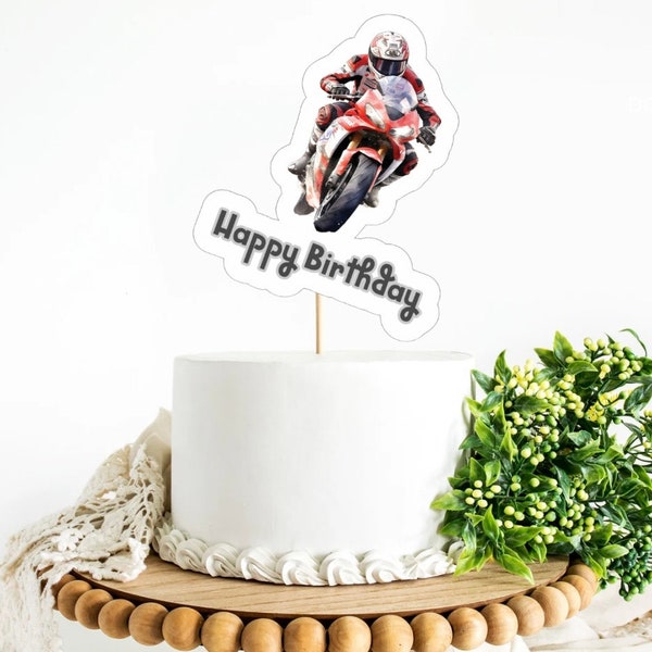 Motorbike Cake Topper Printable Etsy