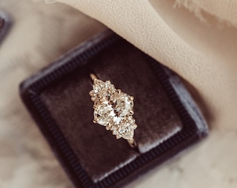 Christmas sale Oval Moissanite Engagement Ring Set,Forever One Moissanite ring,Stacking ring,14K/18K Rose Gold ring,Antique Bridal ring set
