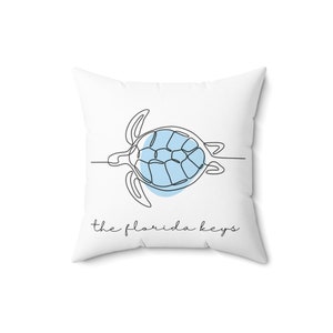 Sierkussen Florida Keys Line Art Schildpad