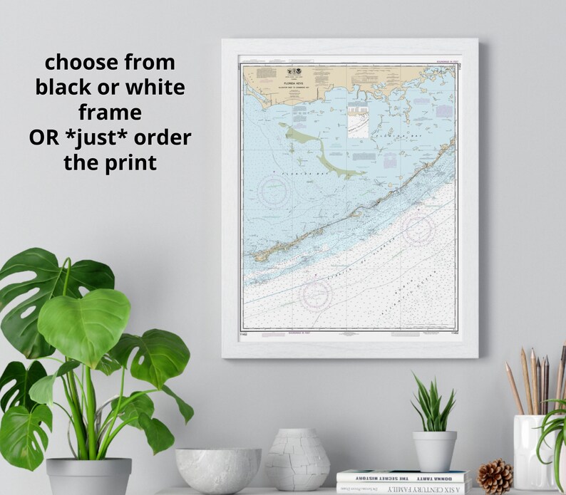 Florida Keys Map From Miami to Key West Wall Art Map of Florida Keys