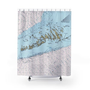 Middle Keys - groot grenen tot Key West douchegordijn, 71 x 74 inch