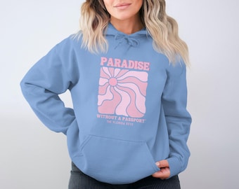 Felpa Florida Keys: grafica retrò con sole, abbigliamento da spiaggia unisex