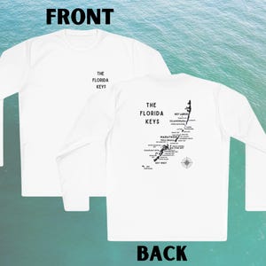 Florida Keys Map - visshirt met lange mouwen