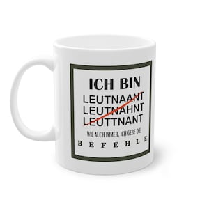 Tasse 'Leg Dich Niemals Mit Einem Feldwebel An' – Beidseitig Bedruckt, 375 Ml, Spülmaschinenfest