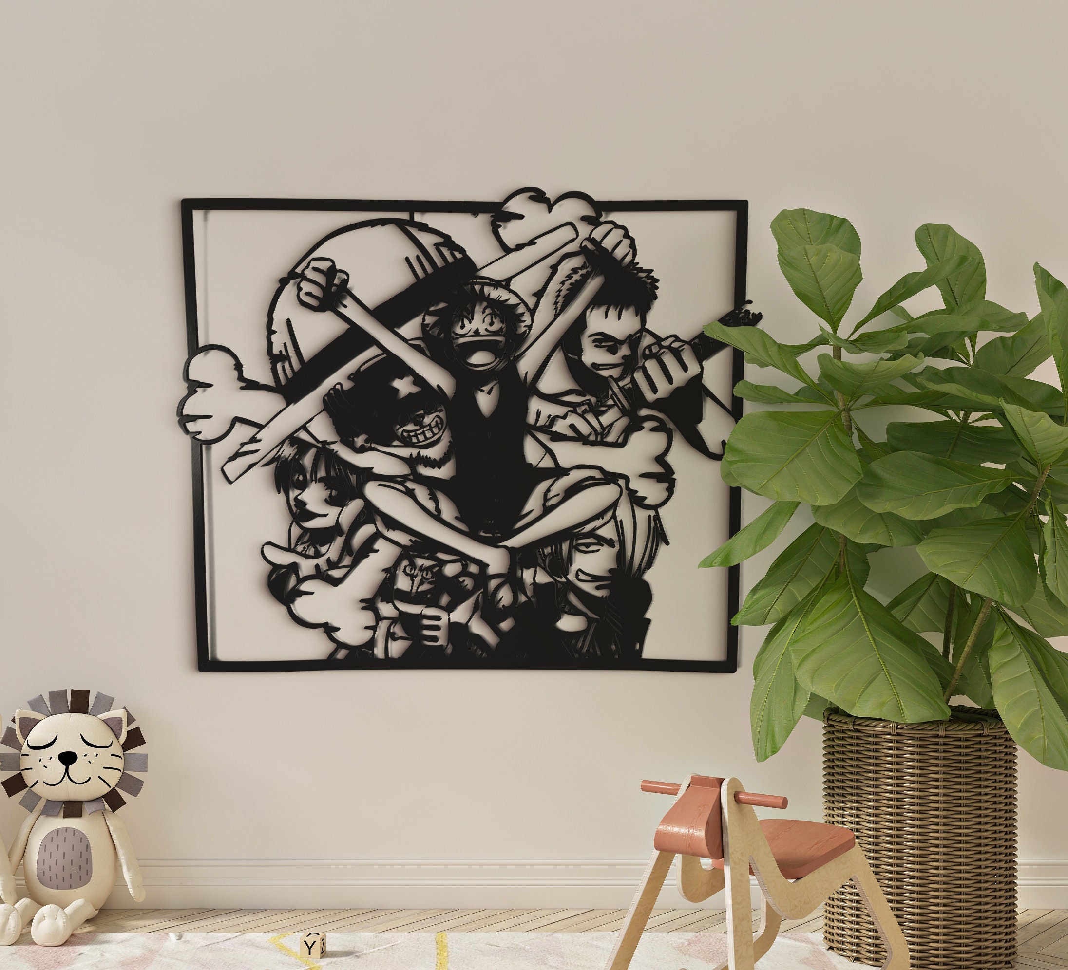 Poster One Piece - Bateau de pirates - Art mural - Impression sur toile -  Dessin moderne et esthétique - Décoration de chambre - 40 x 60 cm :  : Cuisine et Maison
