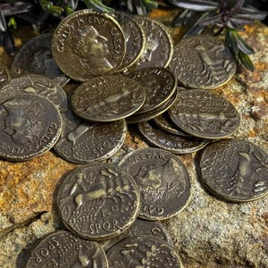 Sestercio romano de fantasía – Moneda César – Accesorio LARP, token RPG, no réplica histórica