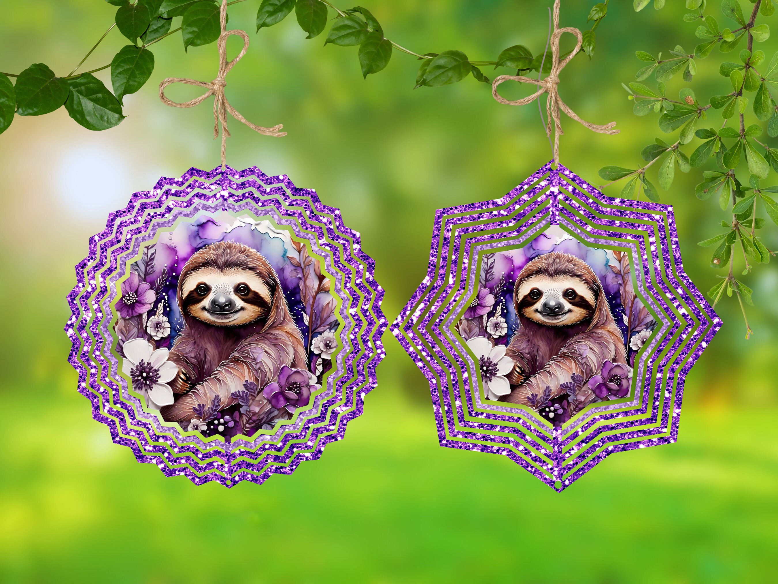 Wind Spinner Sloth PNG Design. Digital Download. 7 Styles. High