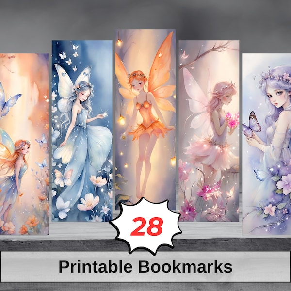 Fairy Bookmark Bundle Printable Files. Instant Download Digital PN File. For Home, Sublimating, Scrapbooks. Cute Fairies Book Mark Designs.