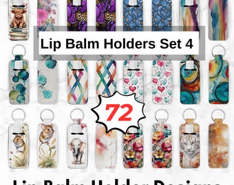 Skinny Lipbalm Holder Designs PNG Digital Bundle 72 Files. Chapstick Sublimation Art for Lip Balm Holders. Instant Download. 300dpi (Set 4)