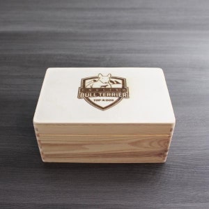 Bull Terrier - scatola di legno taglia S - BULL TERRIER INGLESE - circa. Dimensioni: 30 x 20 x 14 cm | Variante 1