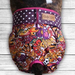 Custom-made heat pants for dogs &quot;Graffiti Girl&quot; -also without tail hole-