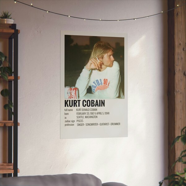 Cartel de Kurt Cobain / Kurt Cobain Nirvana Solist / Cartel de Nirvana / Cartel vintage / Regalo de cartel