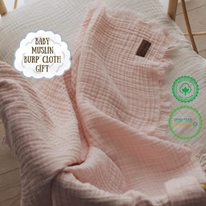 100% Cotton Muslin Baby Blanket – 4-Layer Powder Pink Swaddle – Cozy Toddler Blanket – Baby Shower