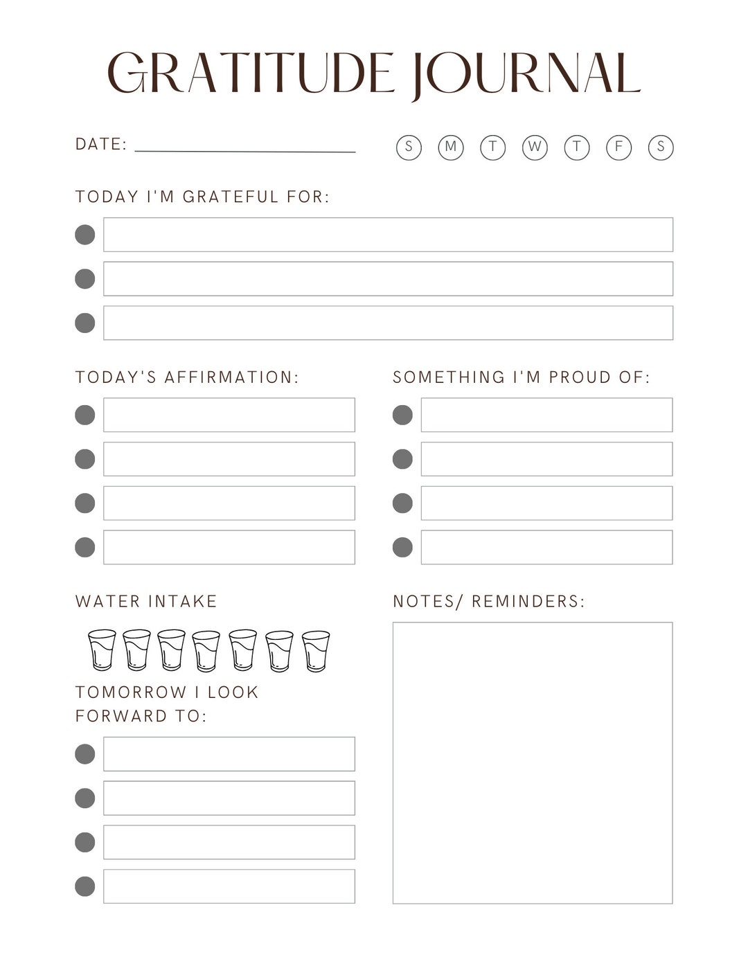 Gratitude Journal Printable Template Digital Download Minimalist Etsy Gratitude Journal Printable Template Digital Download Minimalist Etsy