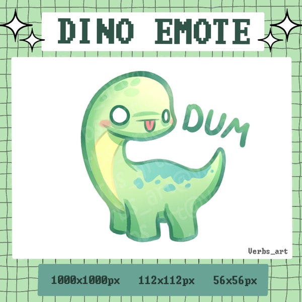 Twitch EMOTE | cute Dino Emotes | Dinosaur Chibi Emoticon for Streamers | Ready to use!