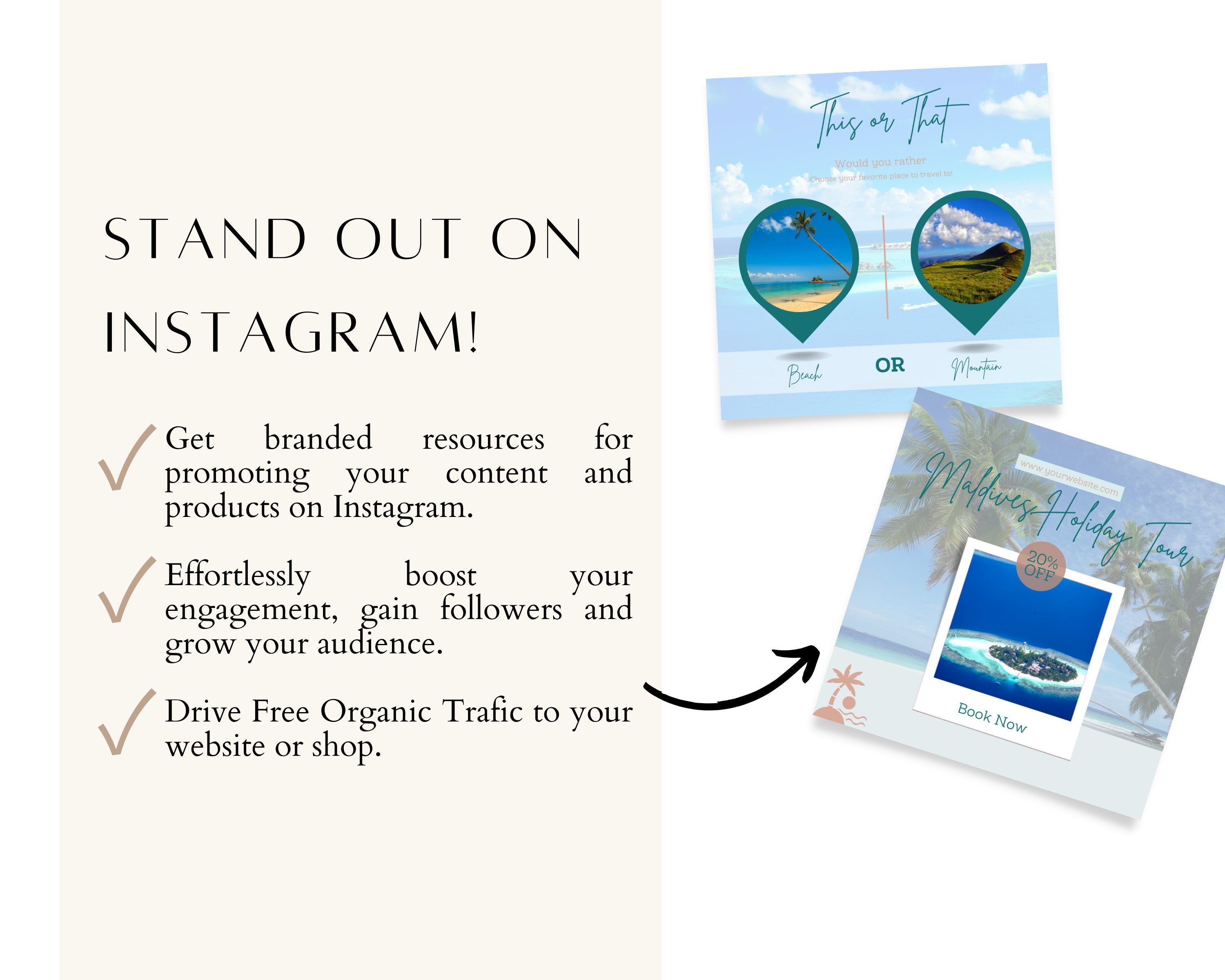 Travel Agent Instagram Posts Templates Canva Templates 80 - Etsy
