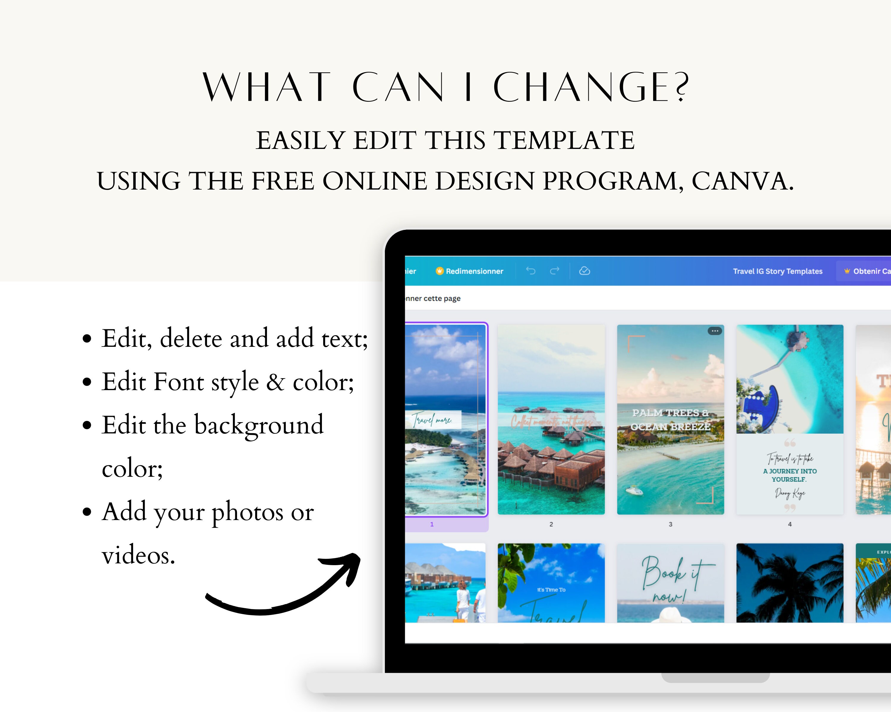 Travel Agent Instagram Story Templates| Canva Templates | 80 Travel ...