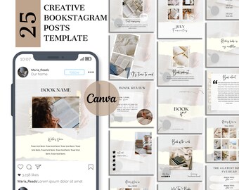 Modelli di post di Instagram per libri, modelli di Canva / 25 modelli creativi di Bookstagram per post di Instagram