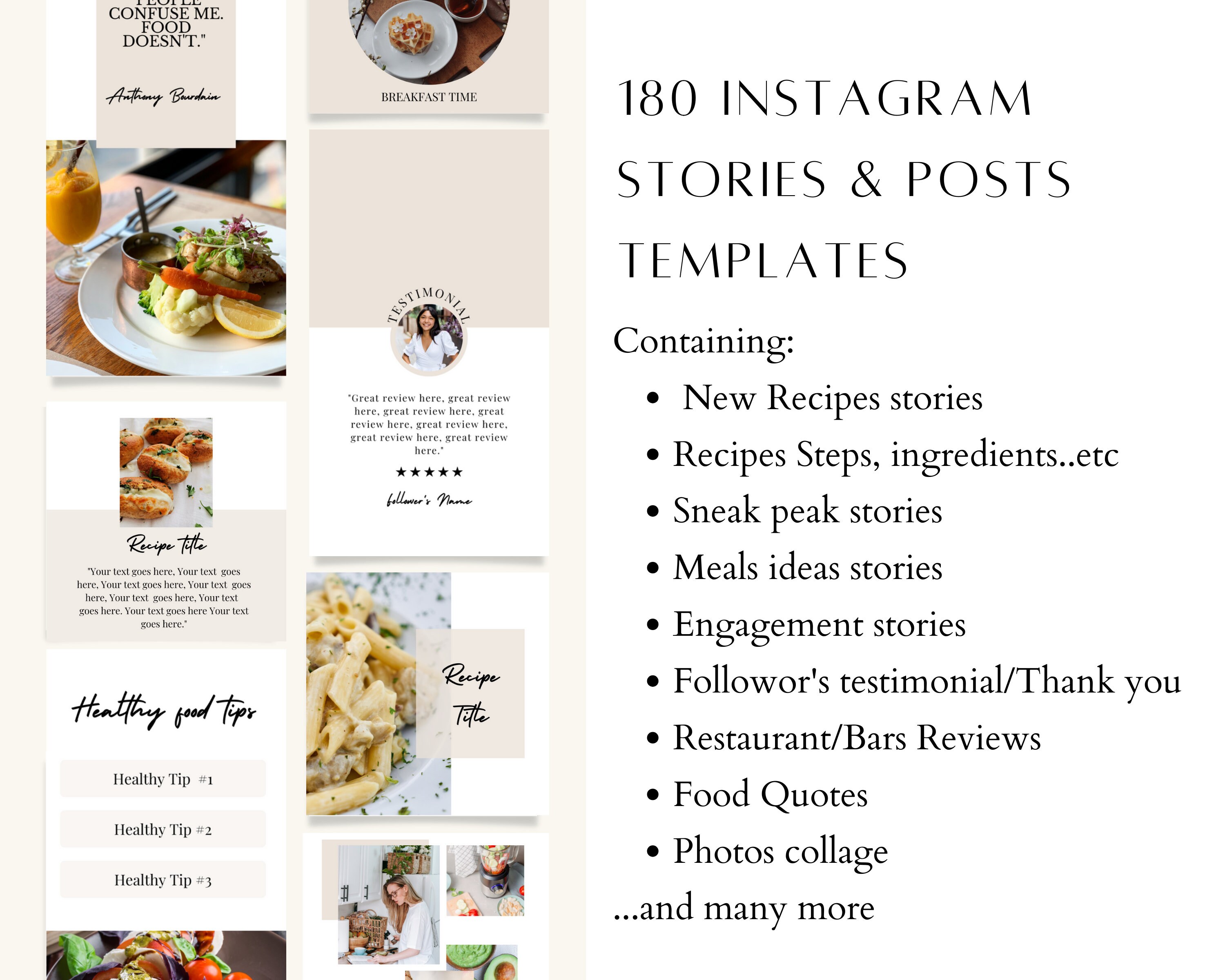 Food Blogger Instagram Templates, Canva Templates | +180 Food Blogger ...