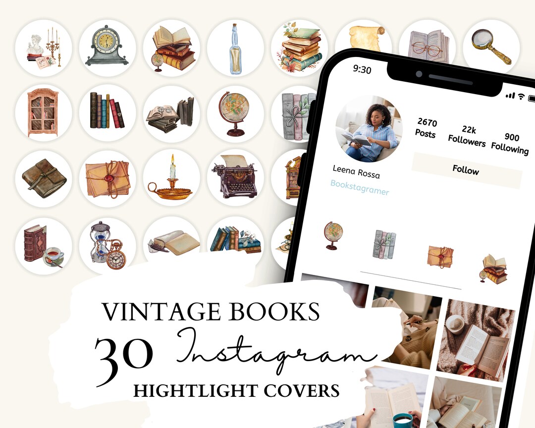 Books Instagram Highlight Covers Books Icons 30 Vintage Books